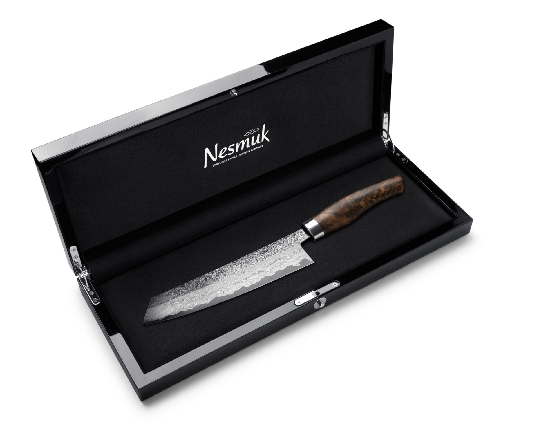 nesmuk_exklusiv_C150_km_walnut_burl_case Nesmuk Exklusiv C150 Kochmesser – Bild 1