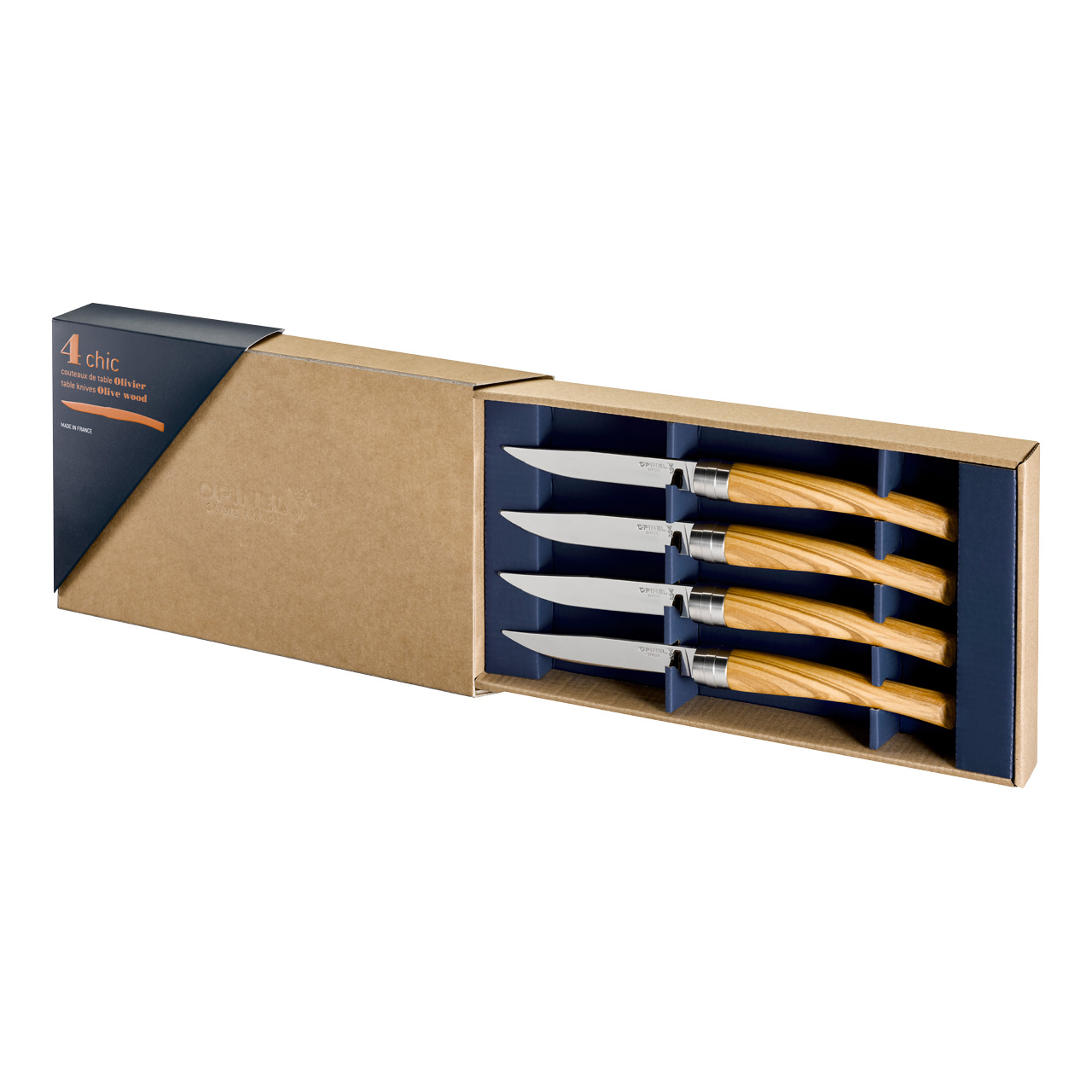 254629_verpackung_offen Opinel TABLE CHIC II, Olivenholz – Bild 1