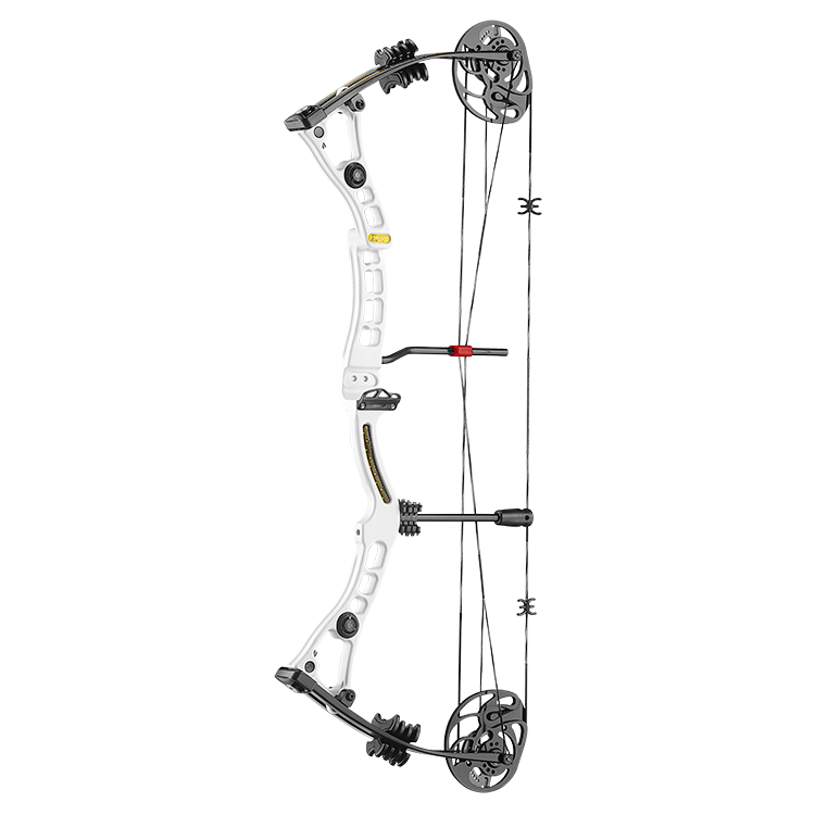 white EK Archery Axis 2.0 CNC Riser/Cams Compound Bow in Weiß – Bild 1