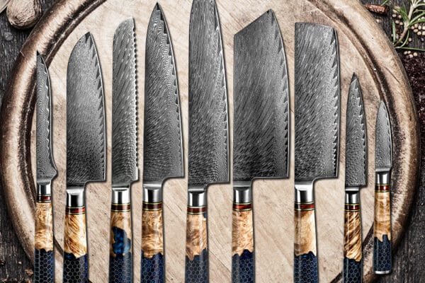 Damascus Wabengriff Messer