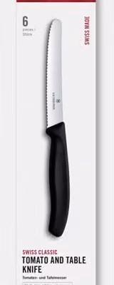 Victorinox Swiss Classic Tomaten- und Tafelmesser-Set schwarz, 6-teilig, 11cm